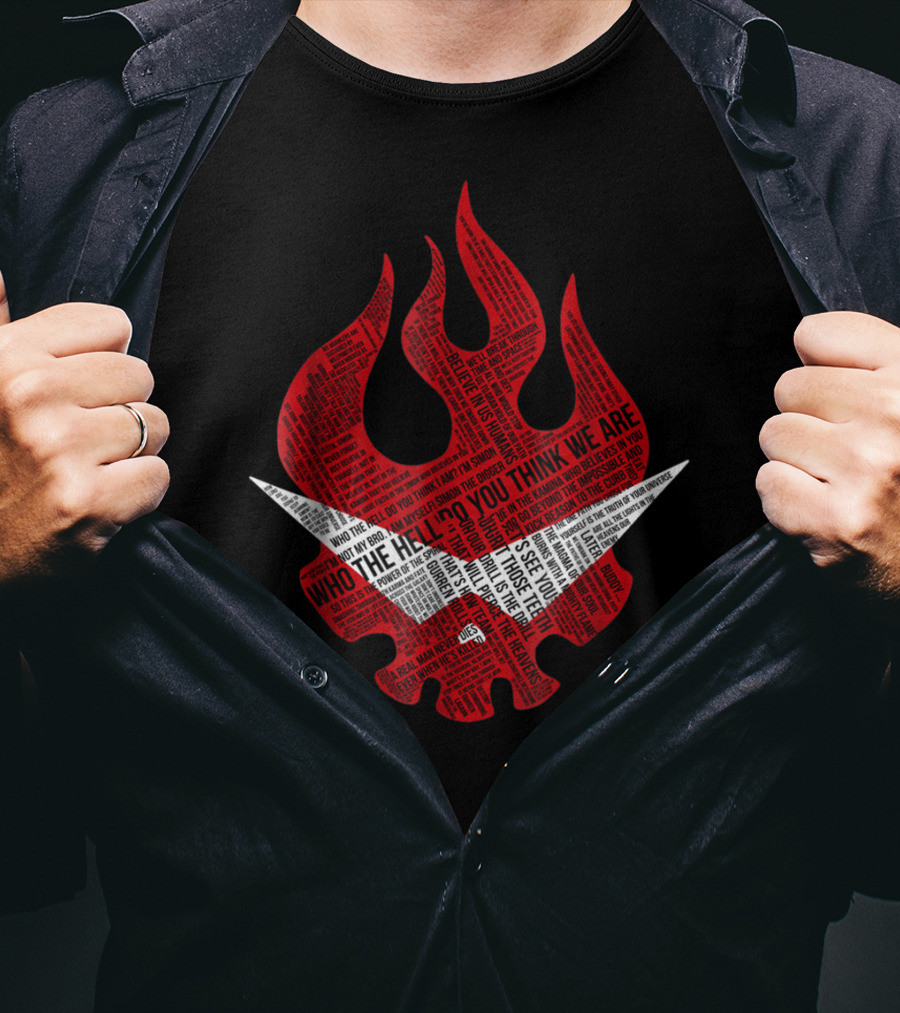 Gurren Lagann Logo Typography Who The Hell Do You Think We Are T-Shirt