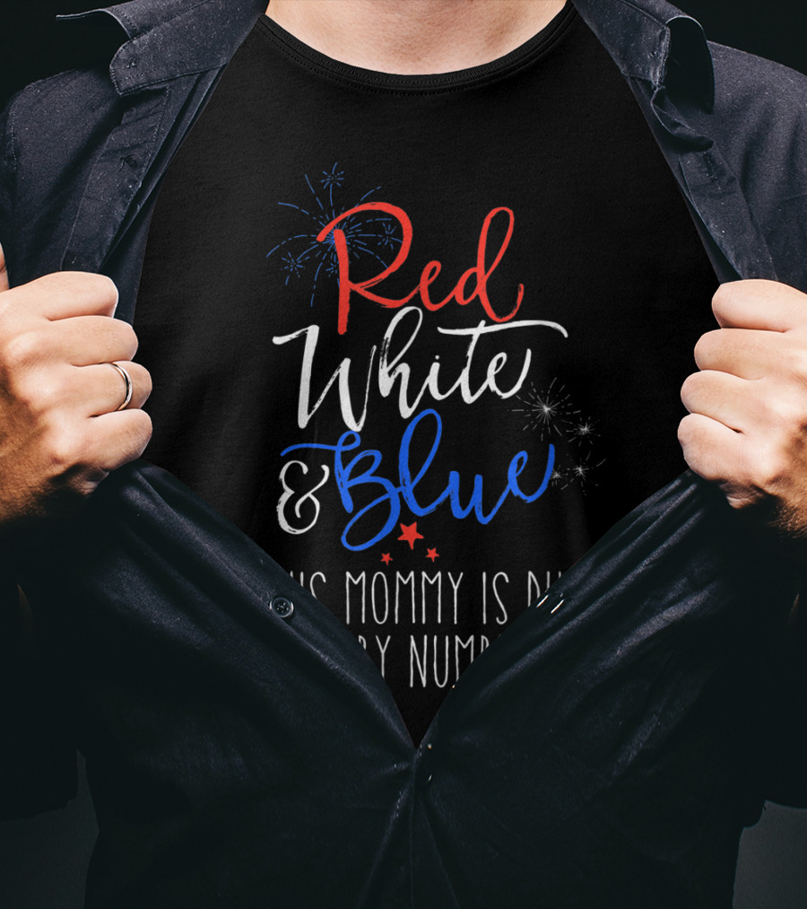 Red White And Blue This Mommy Is Due With Baby Number Two T-Shirt