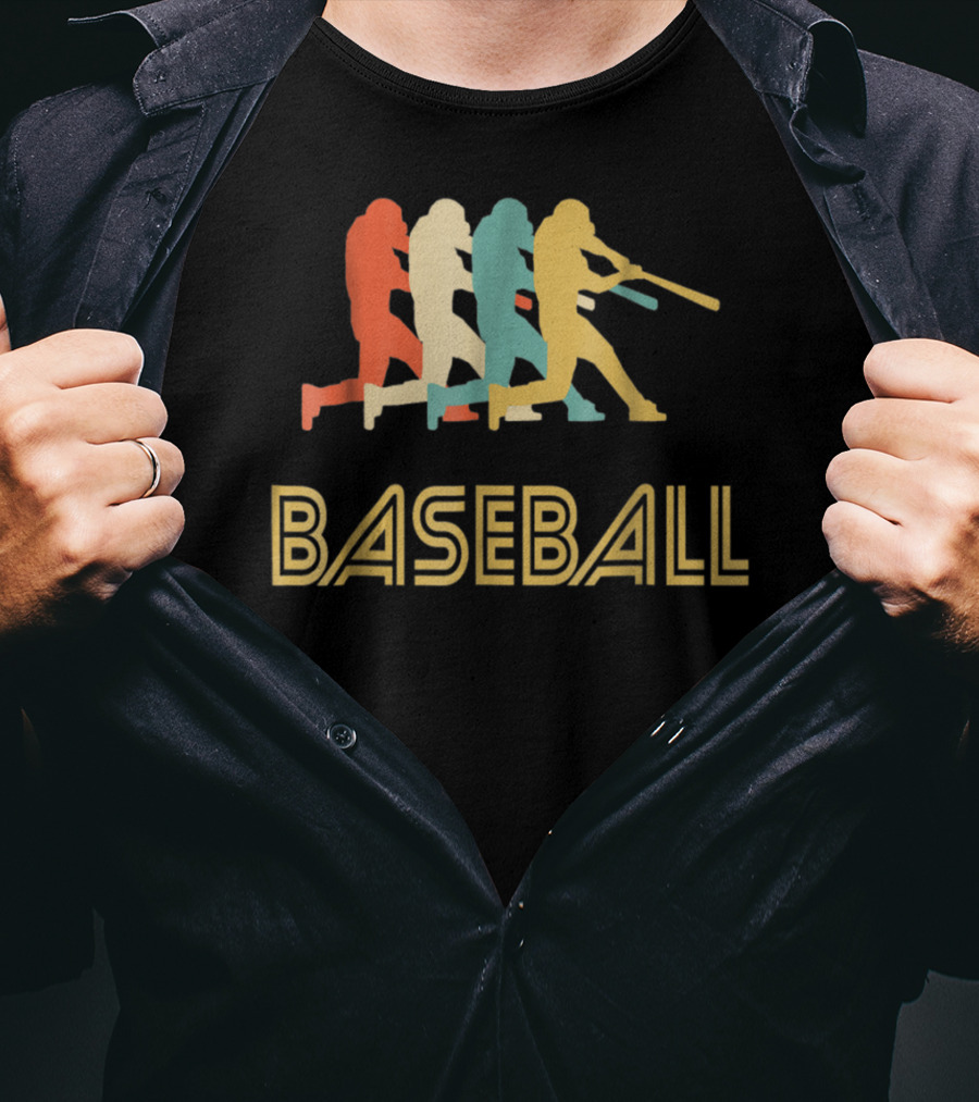 Baseball Batter Pop Multicolor Swing T-Shirt
