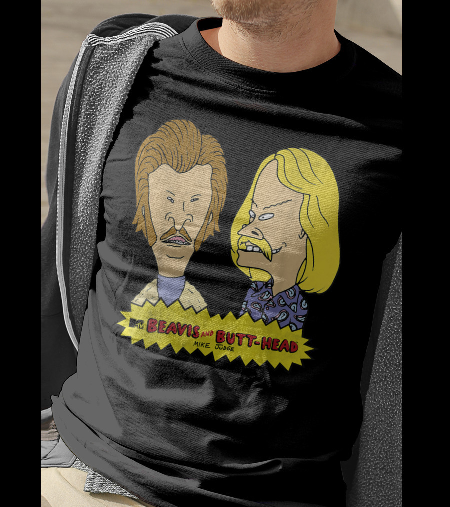 MTV Beavis And Butt-Head Seventies Mustaches Retro Look By Mike Judge T-Shirt