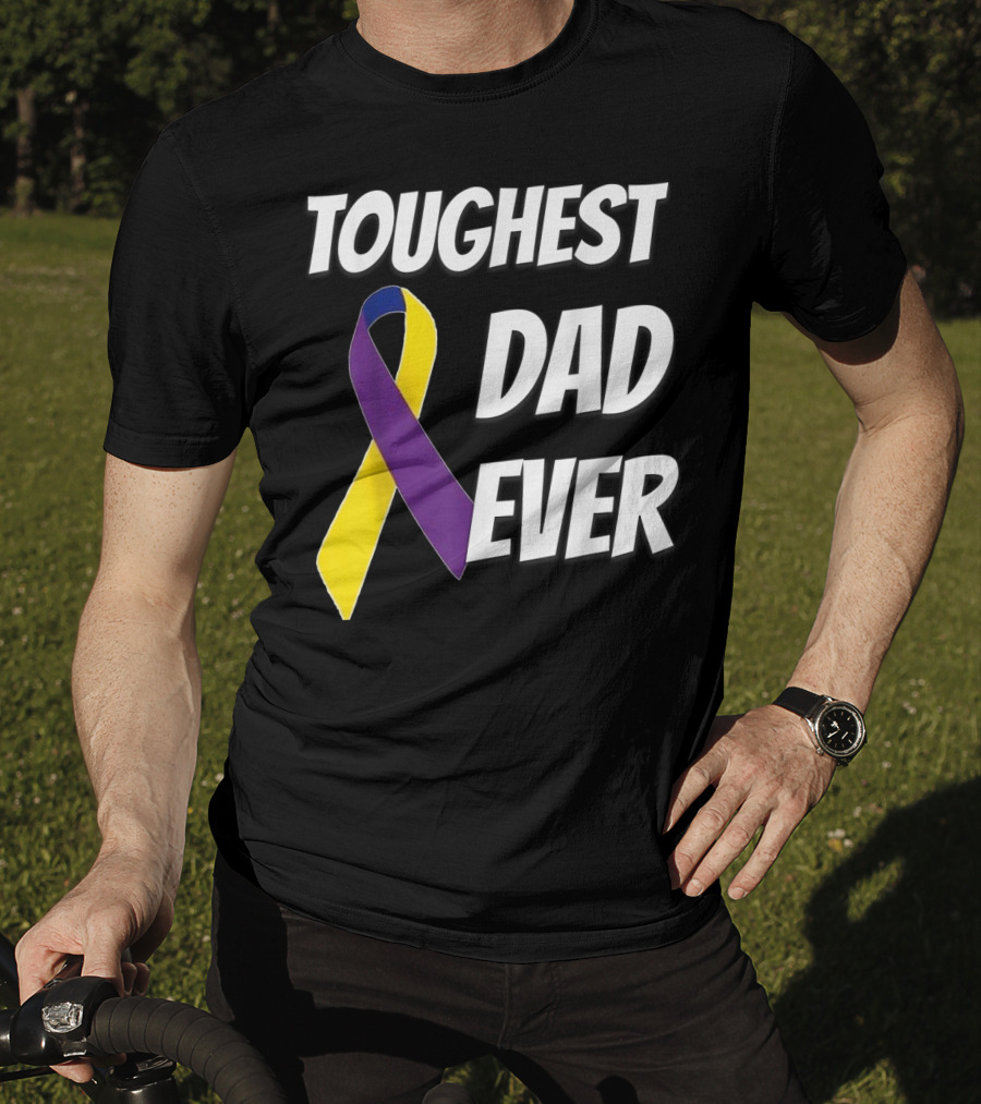 Toughest Dad Ever Bladder Cancer Yellow Ribbon Awareness T-Shirt