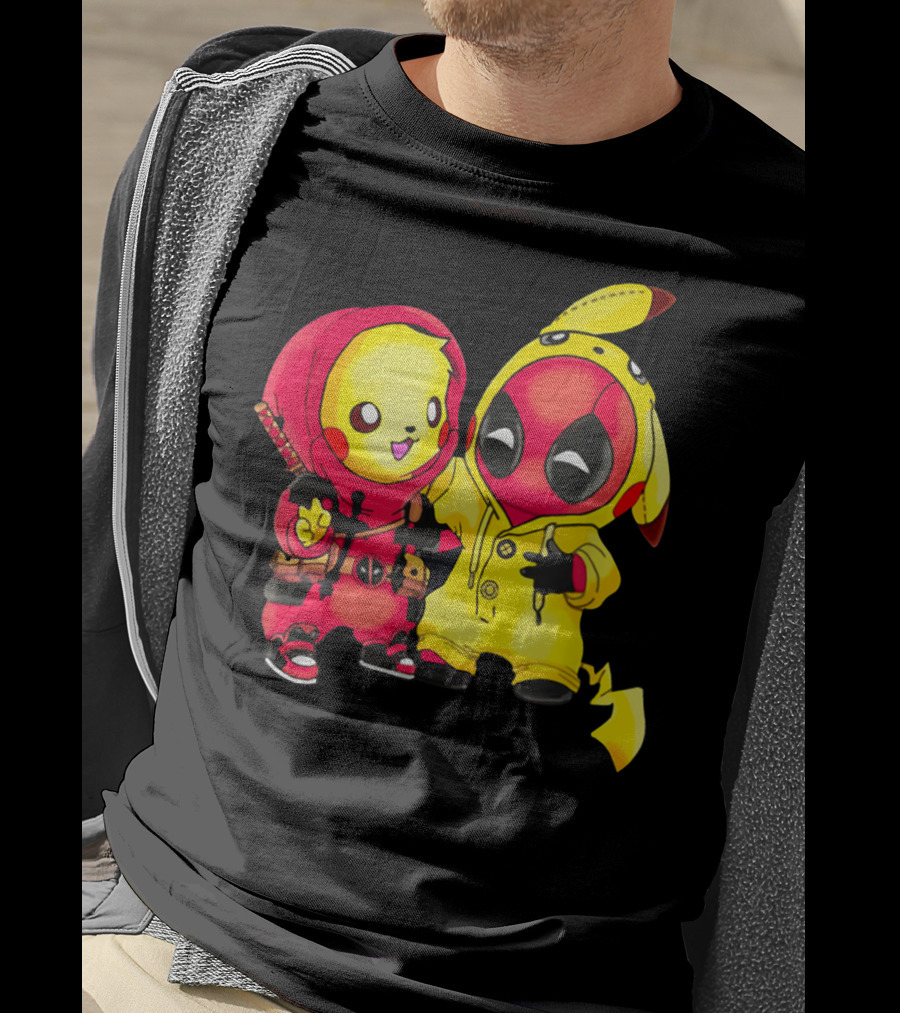 Cute Pikapool Pikachu Deadpool Mashup Hoodie Characters T-Shirt