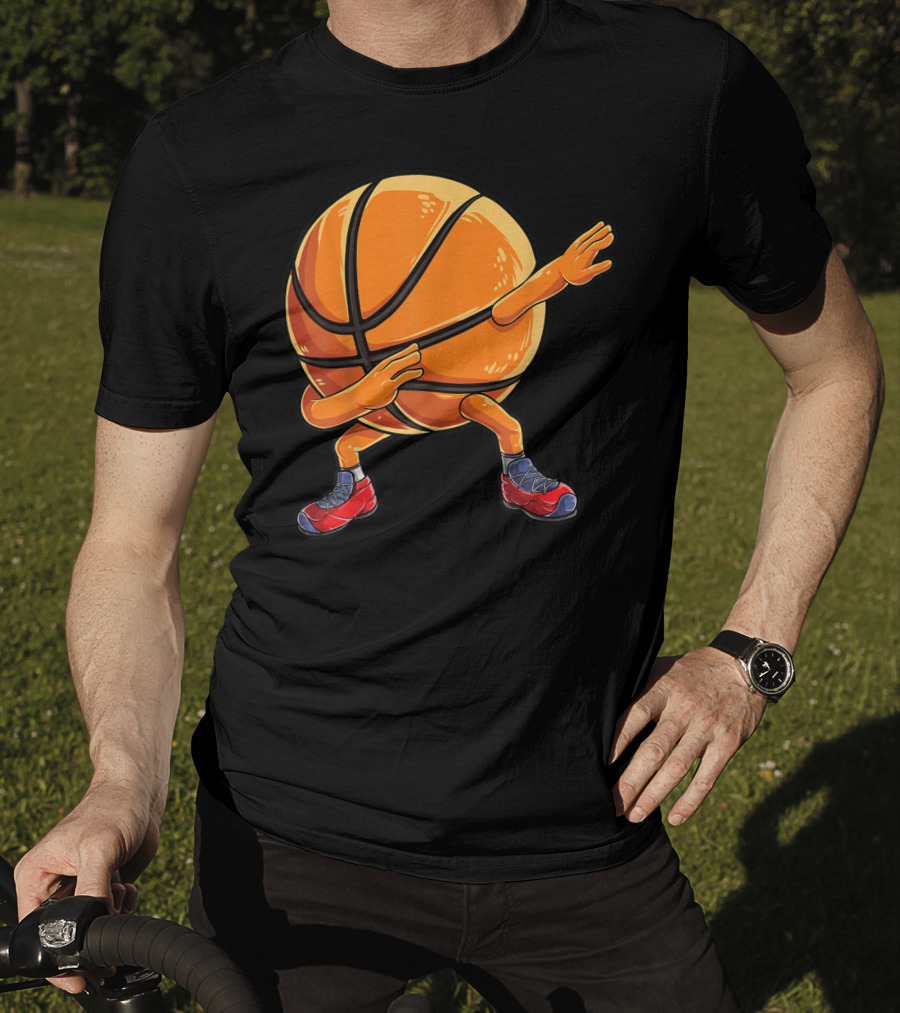Basketball Ball Kids Boys Dab Dance With Sneakers T-Shirt
