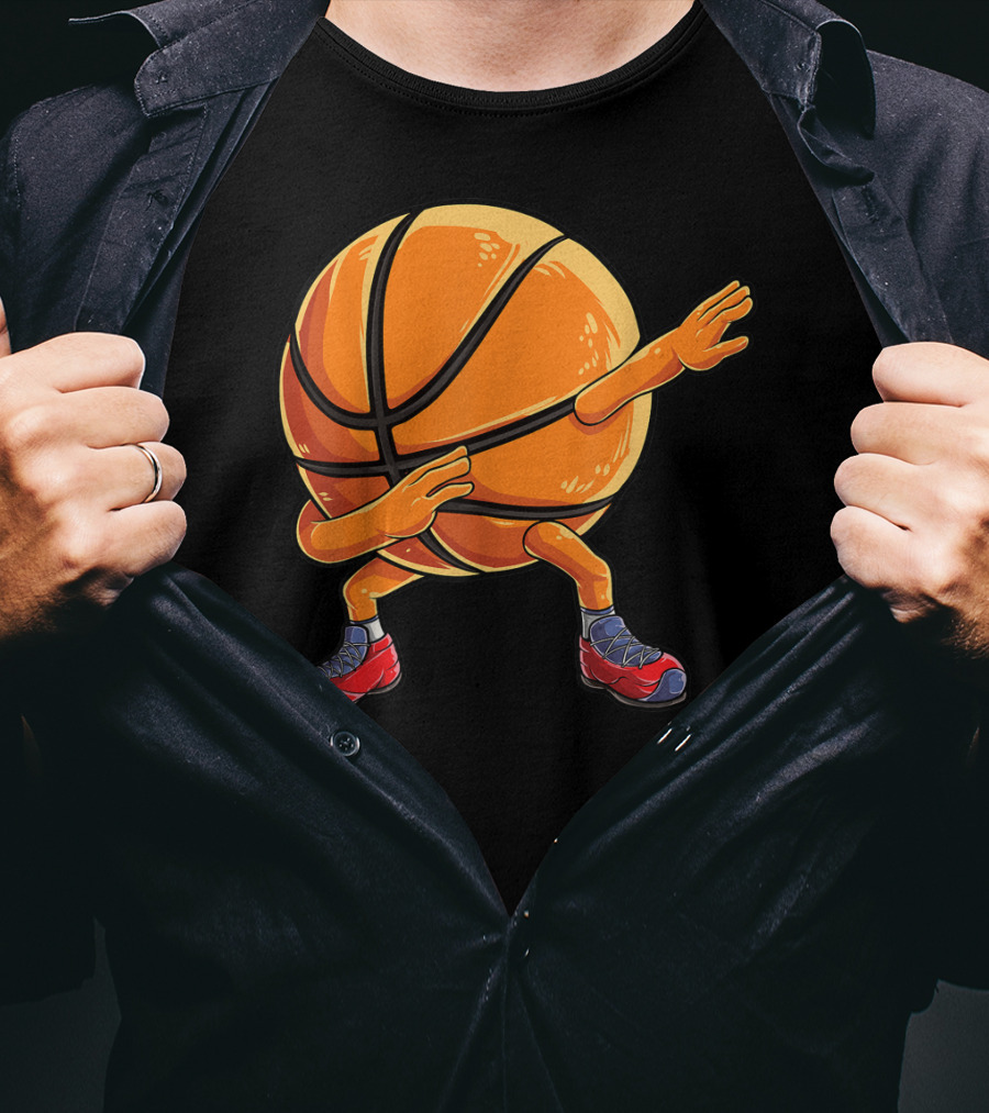 Basketball Ball Kids Boys Dab Dance With Sneakers T-Shirt
