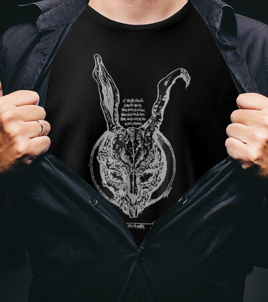 Fear And Love Donnie Darko Rabbit Drawing T-Shirt