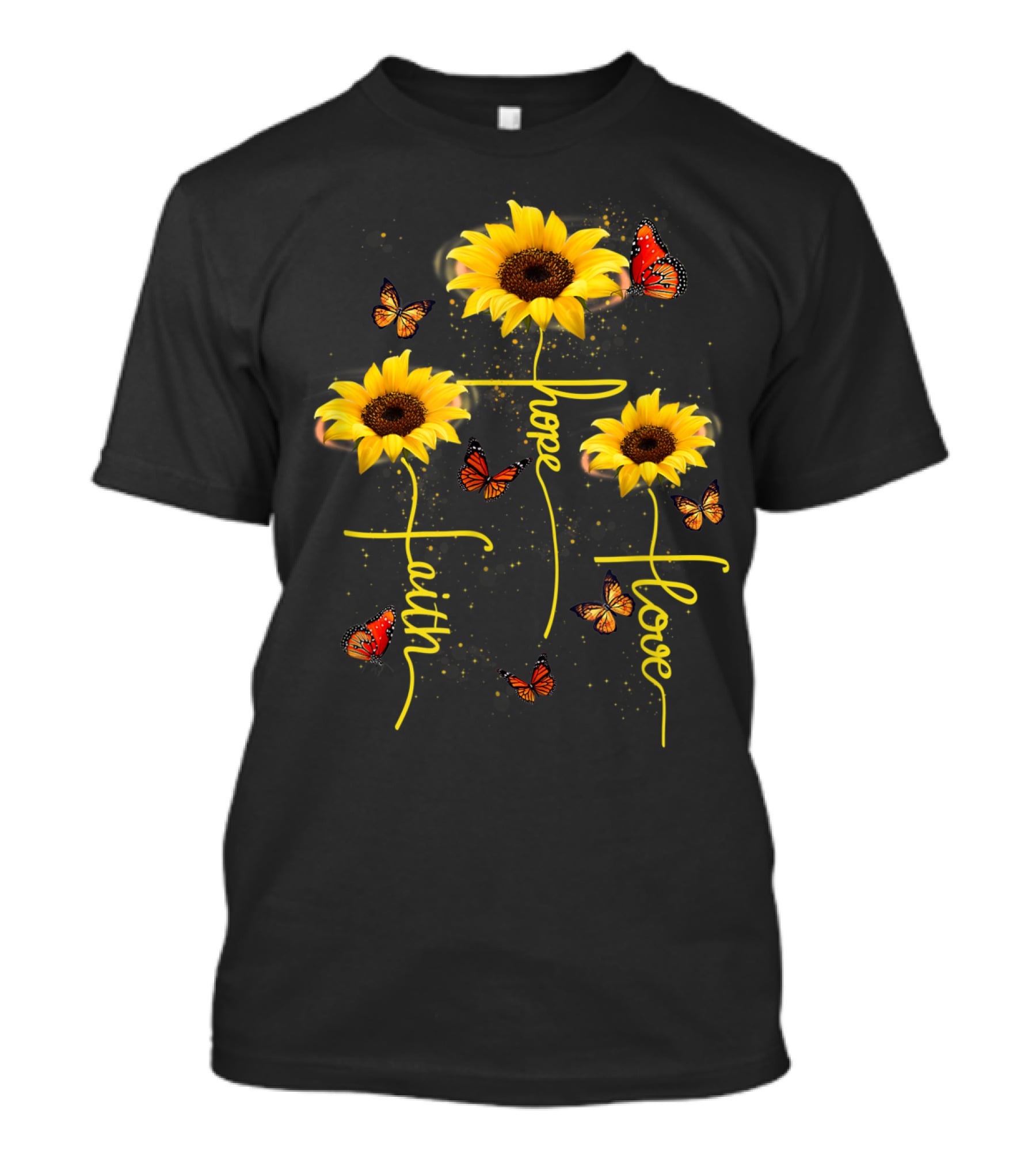 Faith Hope Love Butterfly Sunflower T-Shirt