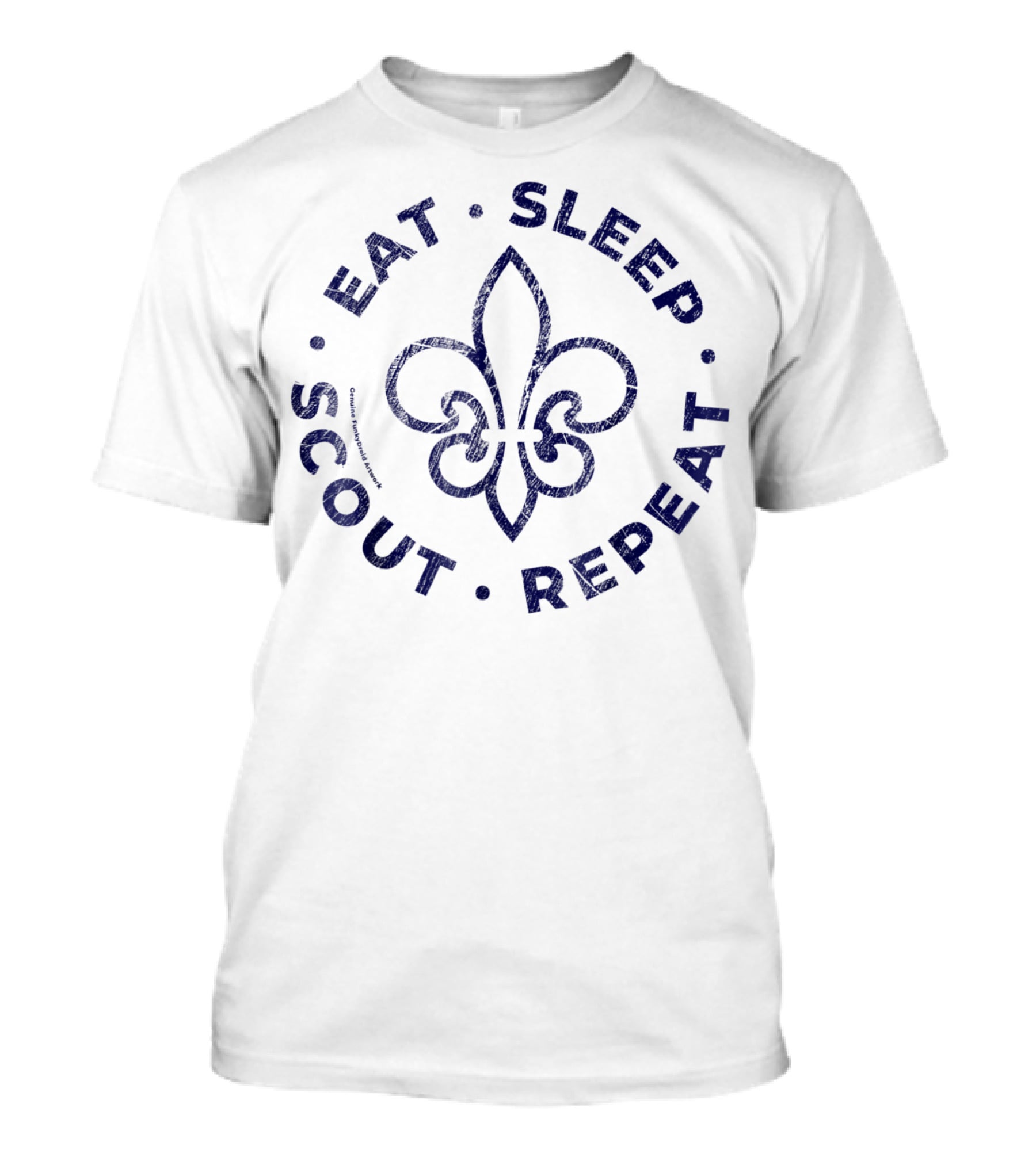 Eat Sleep Scout Repeat Fleur-de-Lis FunkyDroid Funny T-Shirt