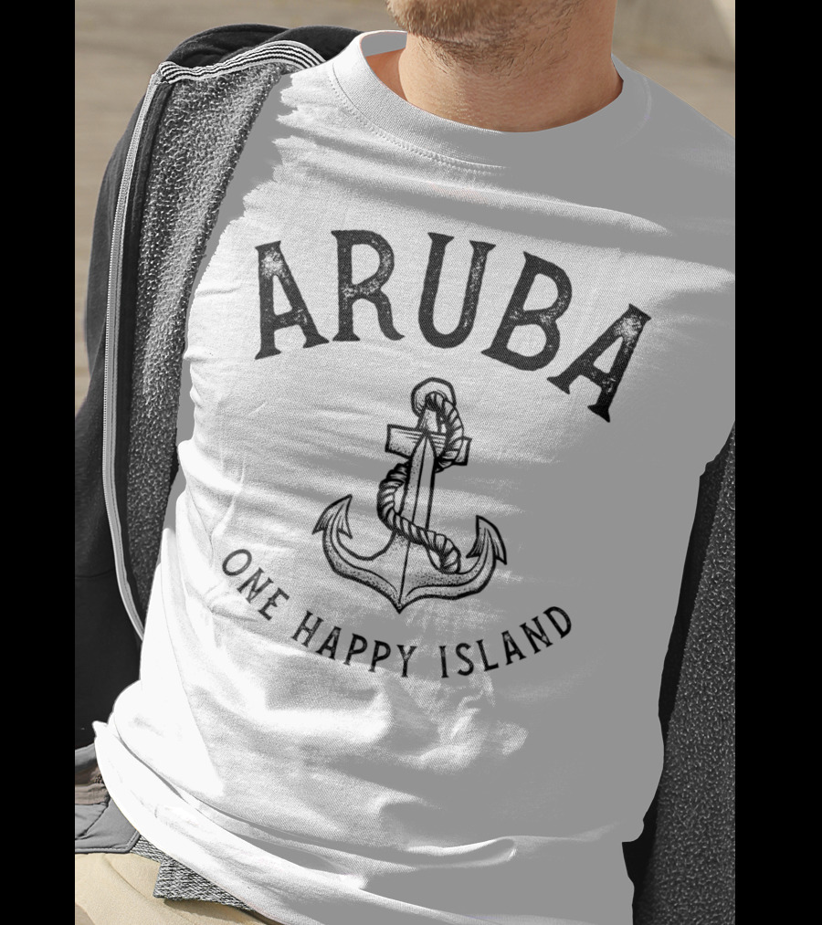 Aruba One Happy Island Anchor GGT Travel T-Shirt