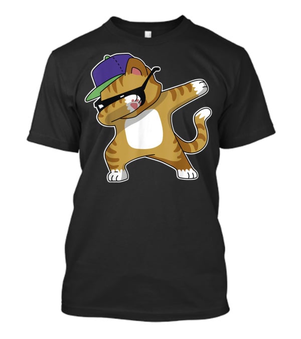 Dabbing Cat Funny Cat Dab Dance Cool Cap T-Shirt
