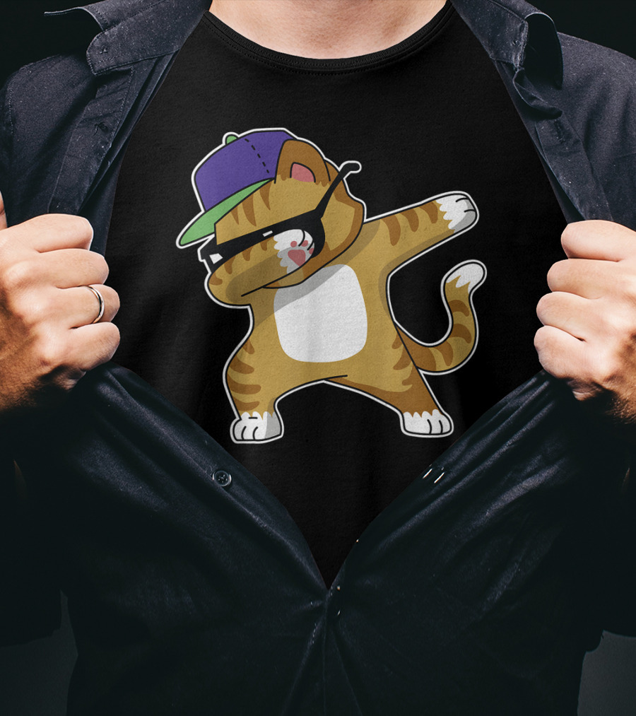 Dabbing Cat Funny Cat Dab Dance Cool Cap T-Shirt