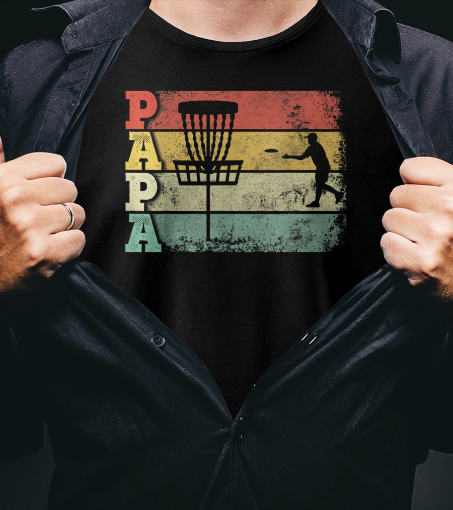 Papa Vintage Disc Golf Dad T-Shirt