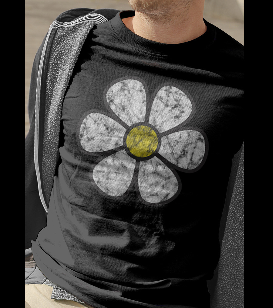 Hippie Daisy Vintage Flower Graphic Effect T-Shirt