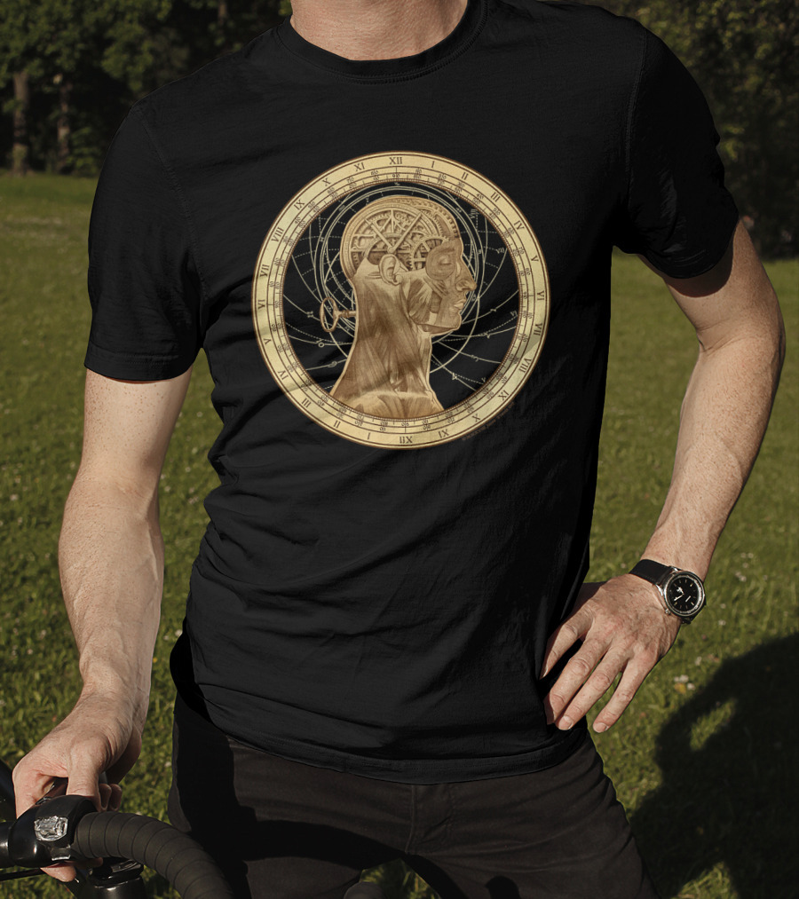 Cognition Steampunk Roman Numerals Clockwork Head T-Shirt