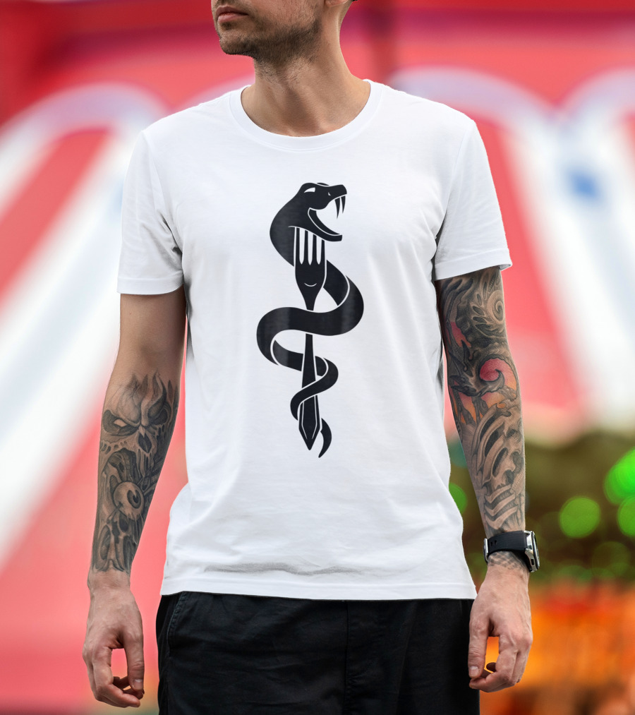 Hey Fatty Stop Eating Just Stop Eating Snake Wrapped Around Fork T-Shirt