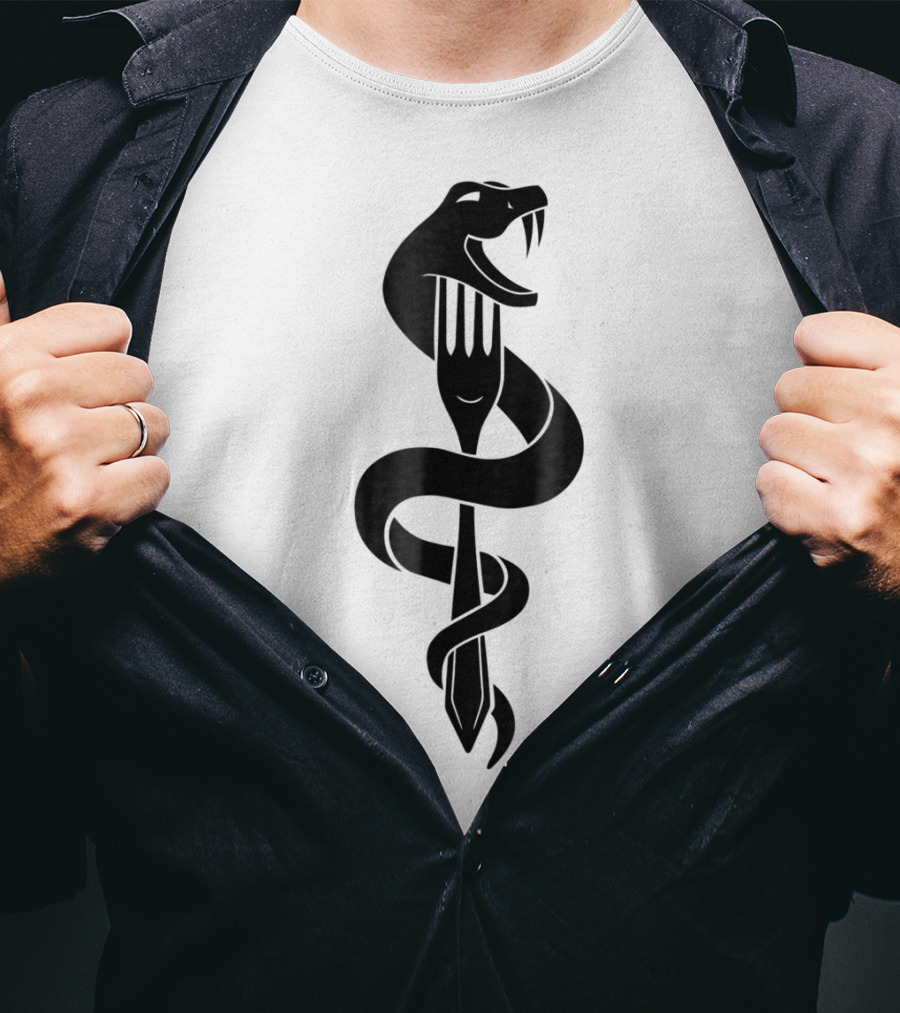 Hey Fatty Stop Eating Just Stop Eating Snake Wrapped Around Fork T-Shirt