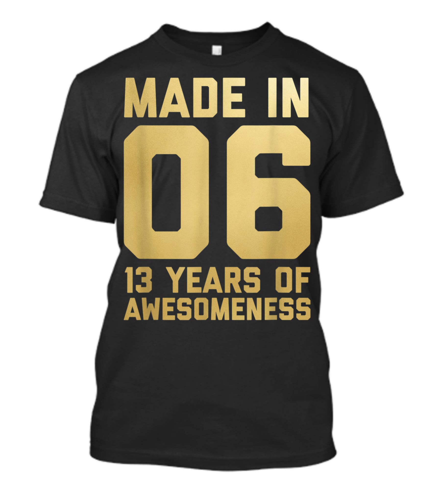 Made In 06 13 Years Of Awesomeness Thirteen Birthday Girls Boys Age 13 Year Old T-Shirt