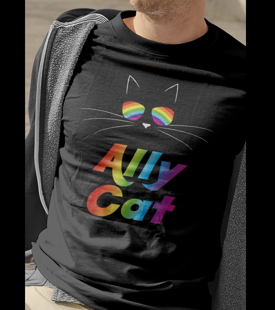 Ally Cat Rainbow Sunglasses Kitty T-Shirt