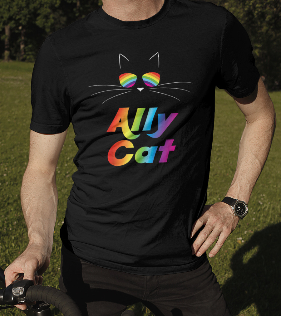 Ally Cat Rainbow Sunglasses Kitty T-Shirt