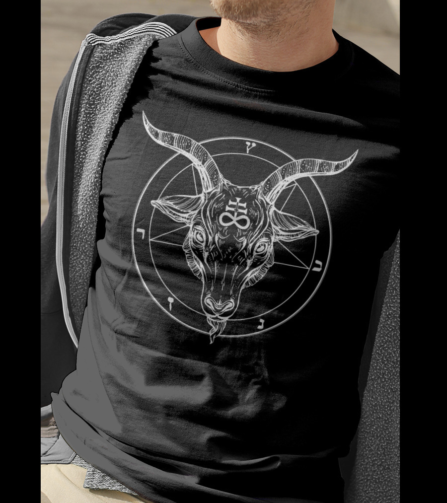 Baphomet Black Magic Satanic Devil Symbol And Pentagram Iconography T-Shirt