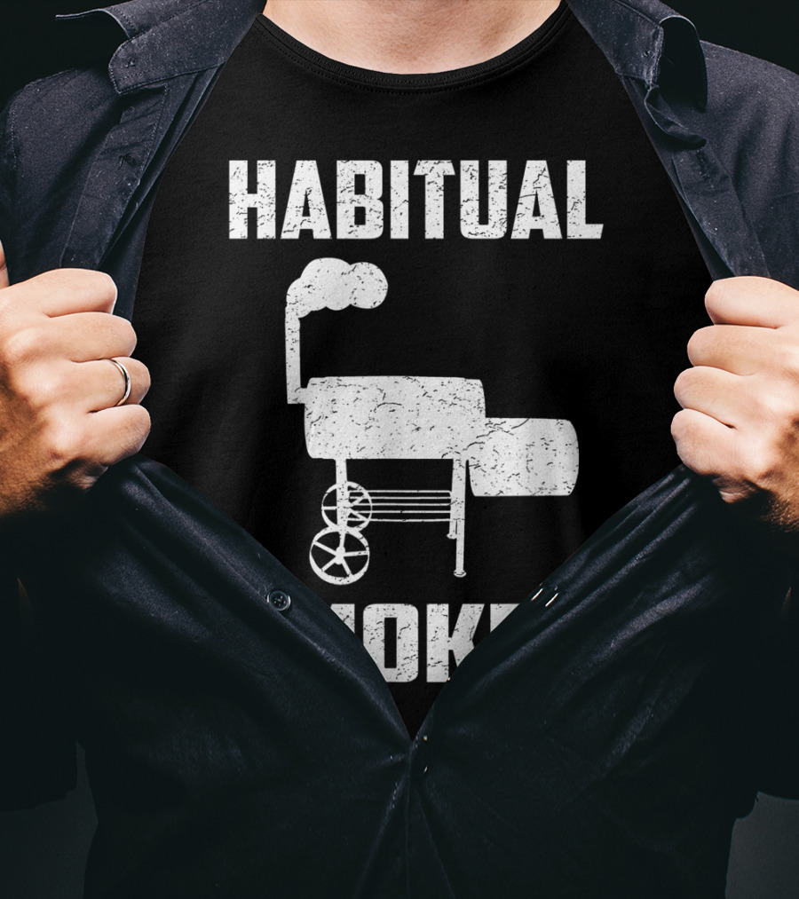 Habitual Smoker BBQ Funny Smoked Meat Barbeque T-Shirt