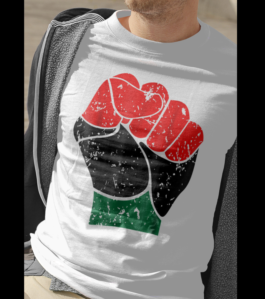 Black History Red Black And Green Pride Fist Symbol Of Empowerment T-Shirt