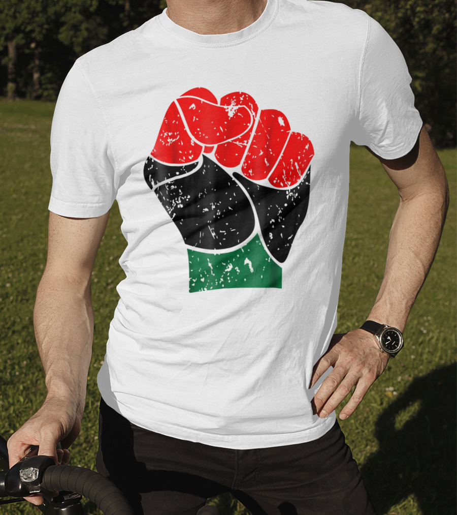 Black History Red Black And Green Pride Fist Symbol Of Empowerment T-Shirt