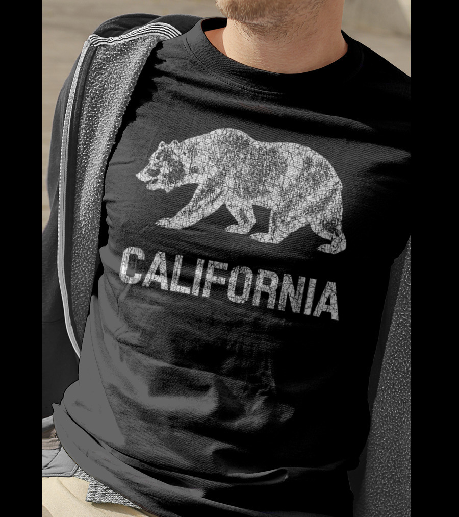 California Republic Bear Flag Vintage Look T-Shirt