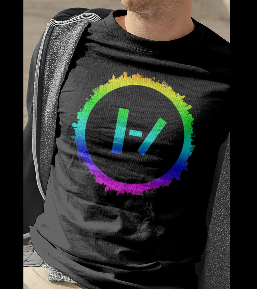 Twenty One Pilots Rainbow Cityscape Circle T-Shirt