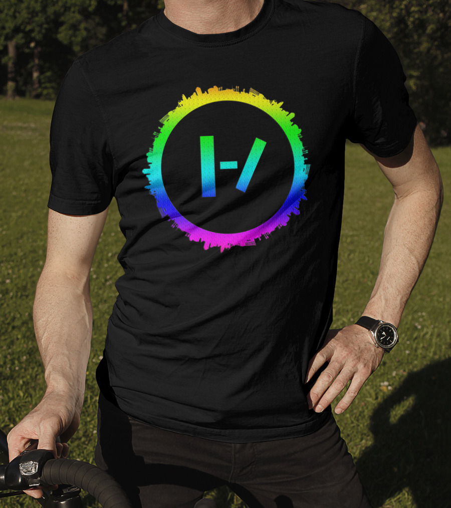 Twenty One Pilots Rainbow Cityscape Circle T-Shirt