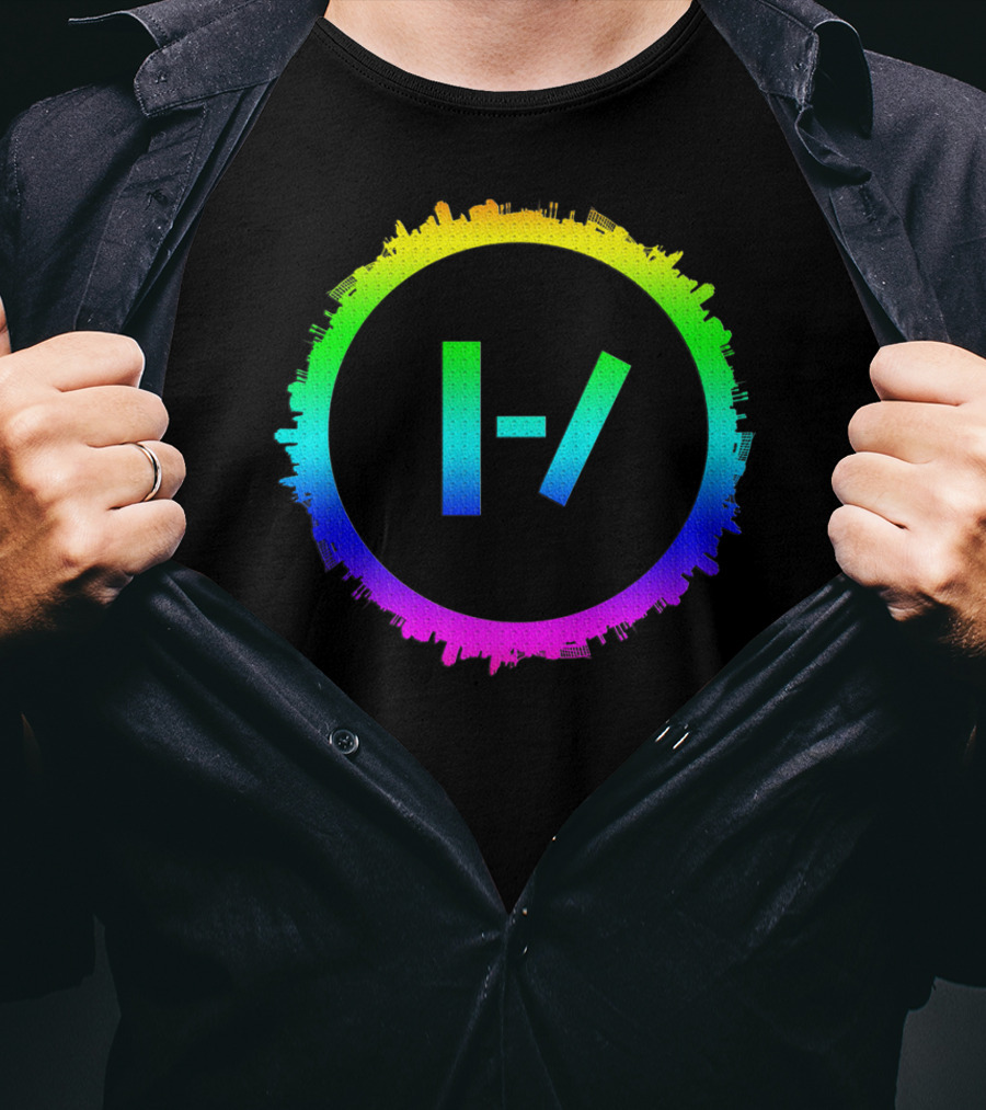Twenty One Pilots Rainbow Cityscape Circle T-Shirt