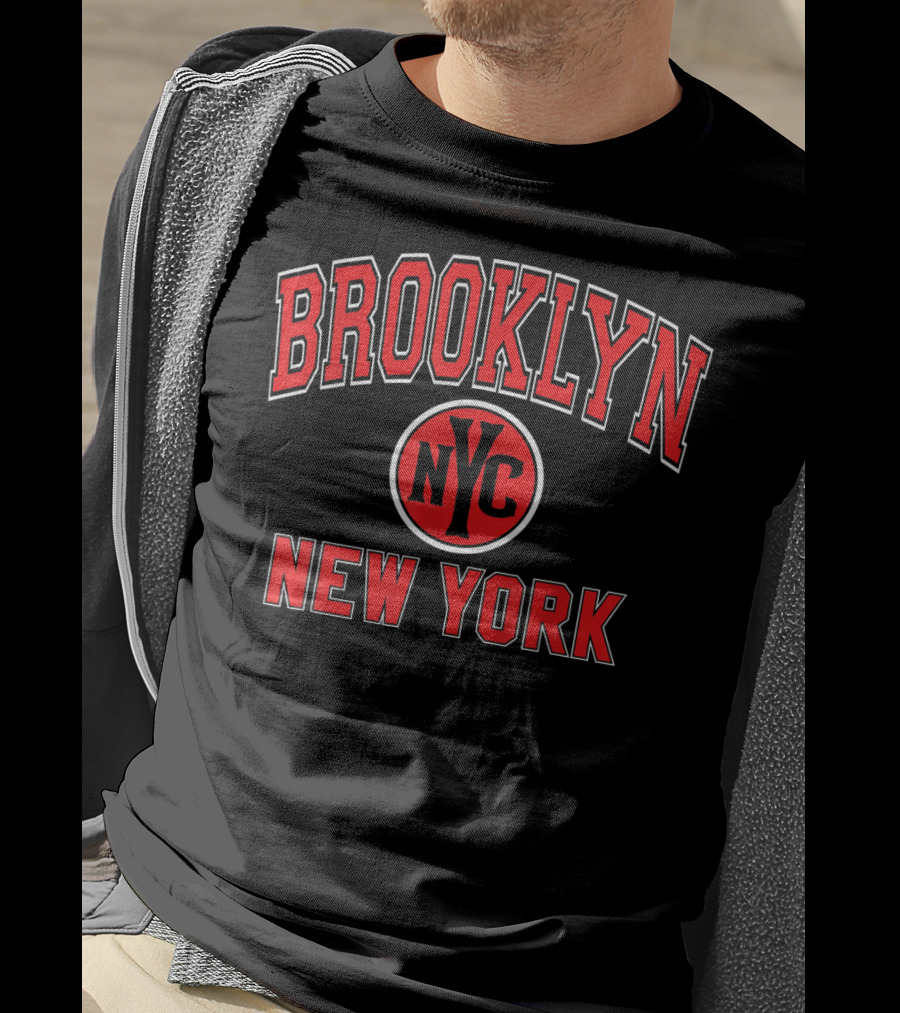 Brooklyn NYC New York Varsity Style Red T-Shirt