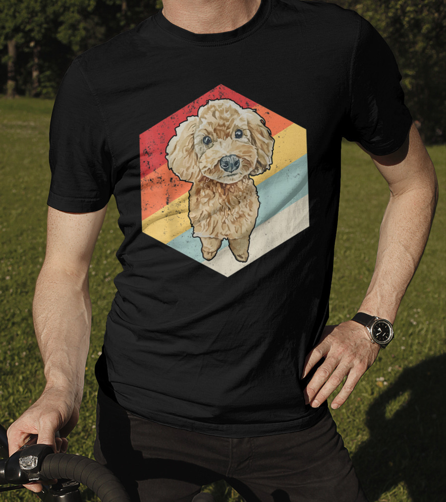Cute Cavapoo Dog Pet Vintage Retro Stripes T-Shirt