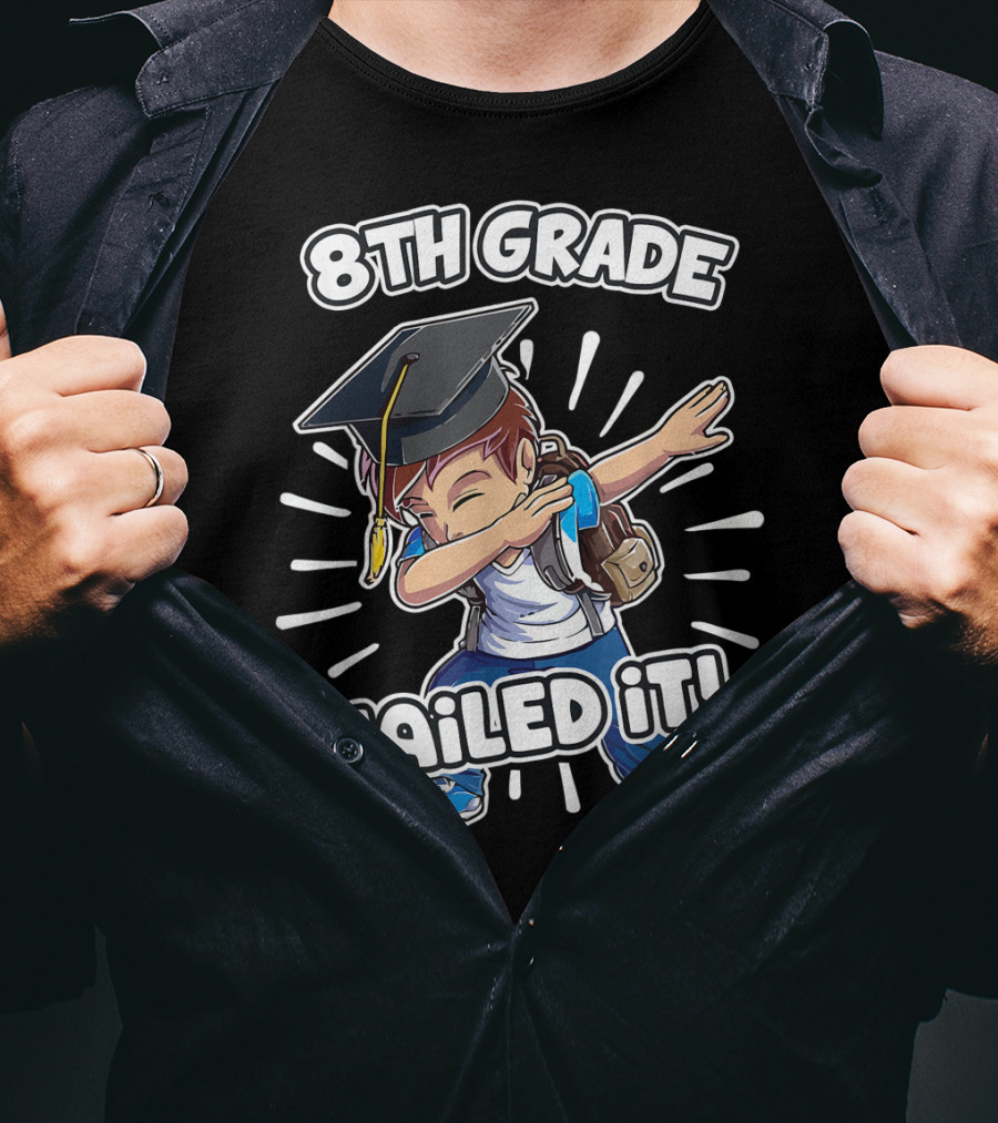 8th Grade Nailed It Graduation Dabbing Boy T-Shirt