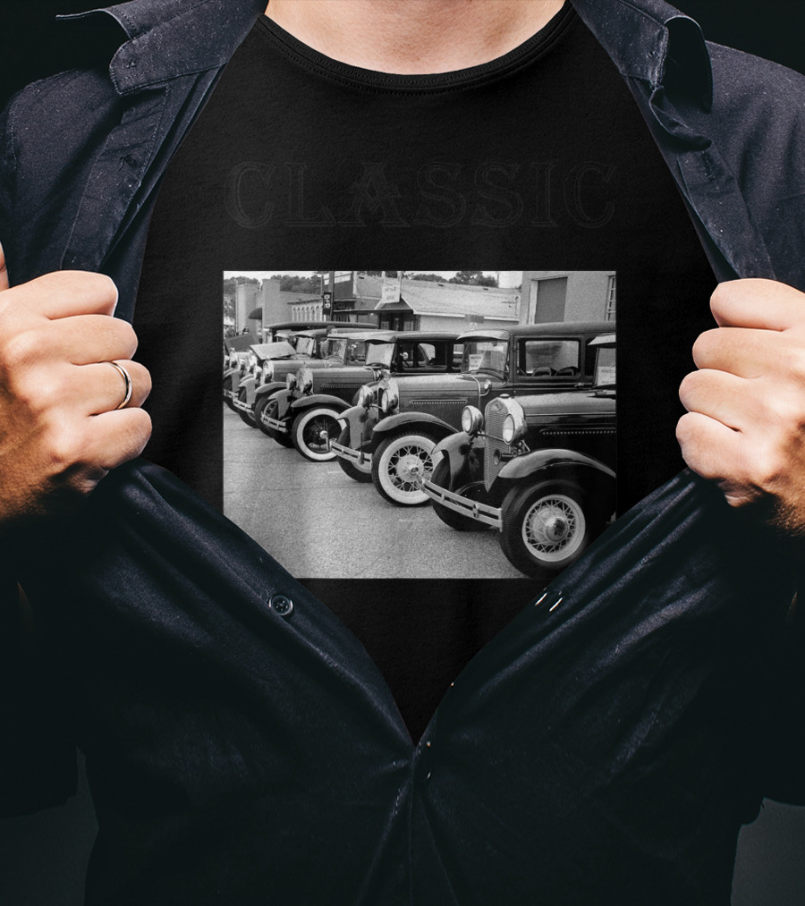 Father's Day Antique Classic Car Lineup T-Shirt