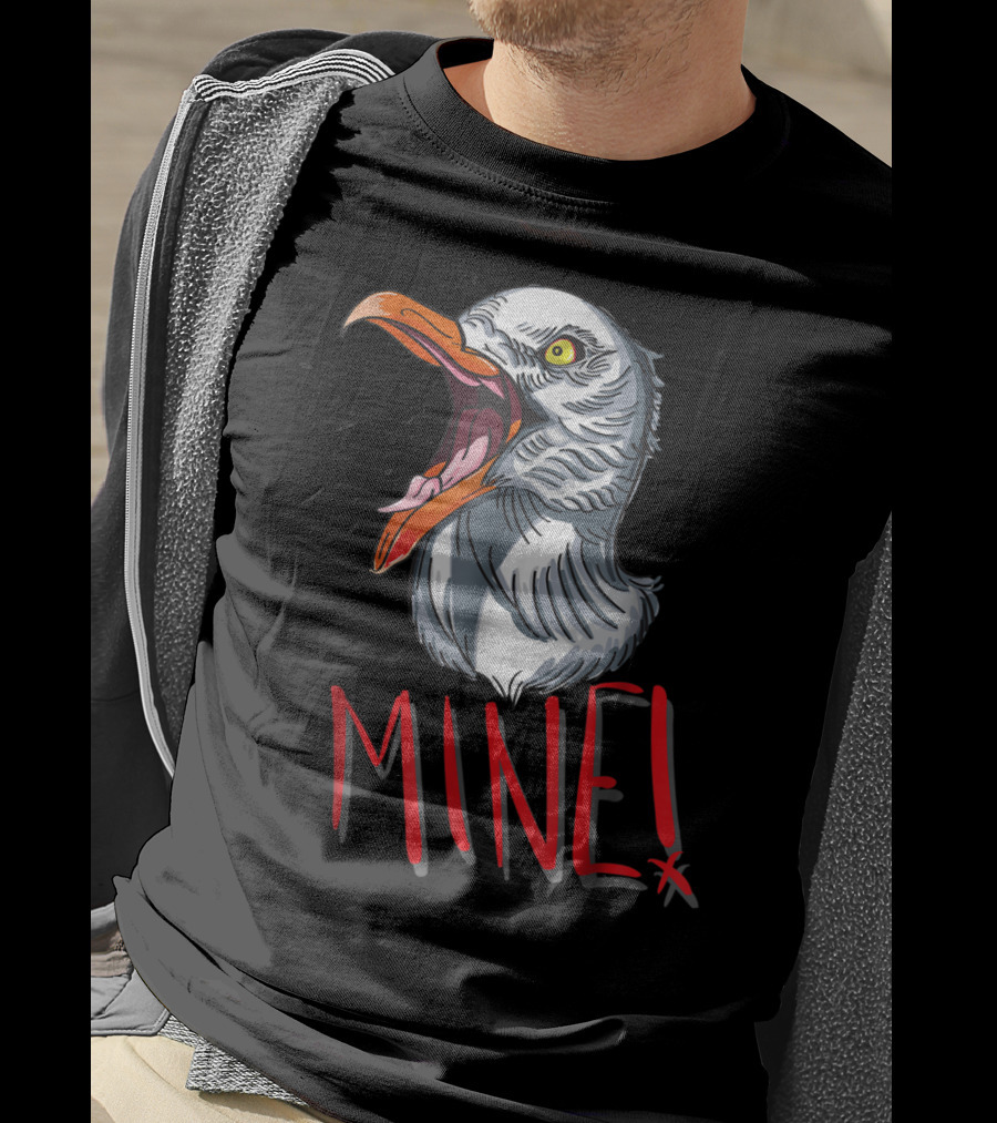 Funny Seagull Mine Save The Beach Chicken Mine T-Shirt