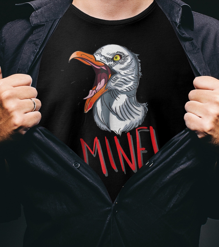 Funny Seagull Mine Save The Beach Chicken Mine T-Shirt