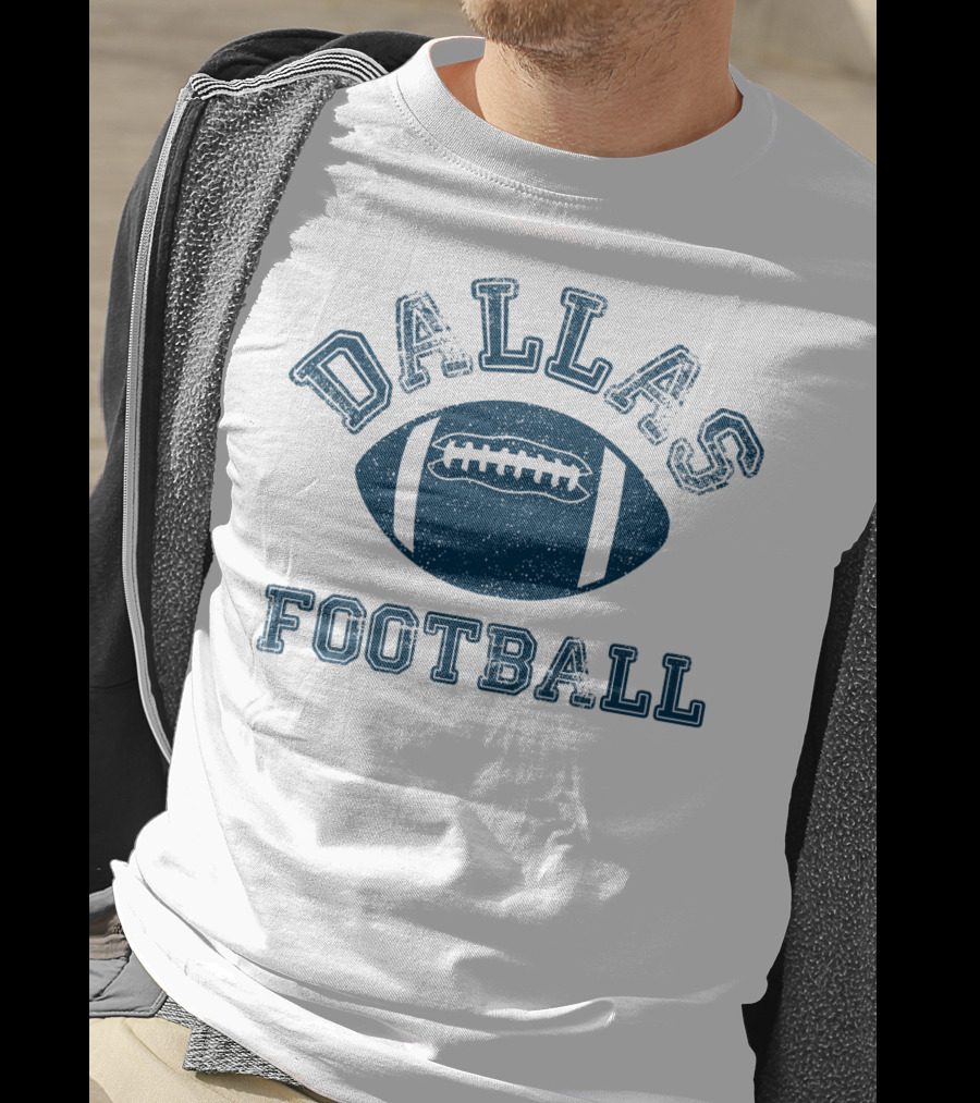 Dallas Distressed Football Blue Vintage T-Shirt