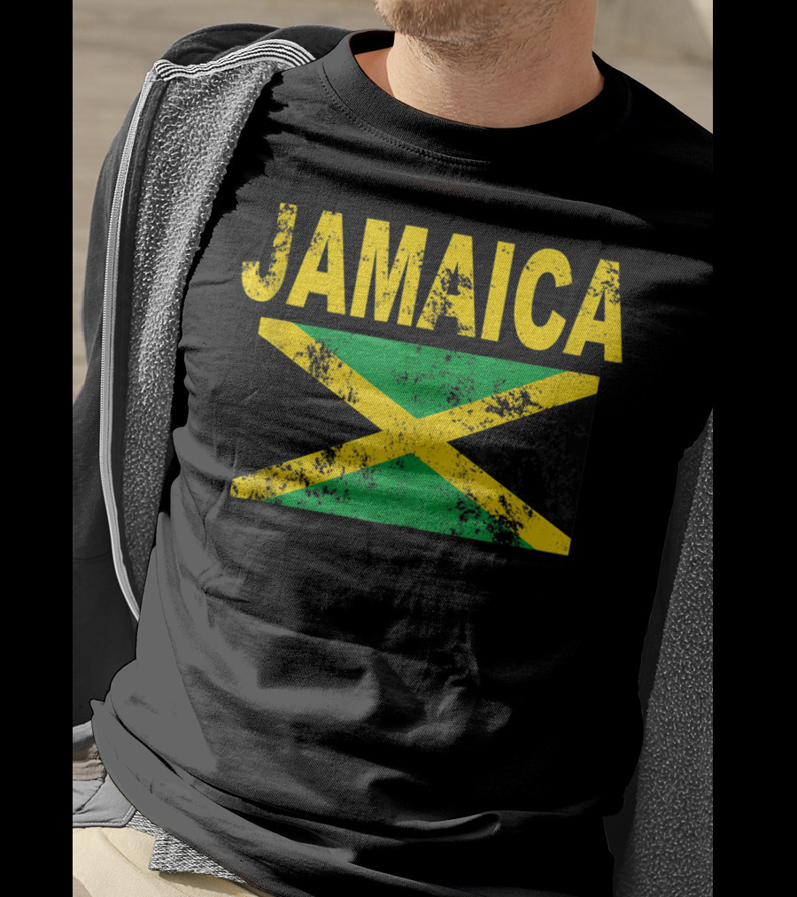 Jamaica Distressed Flag Cool Jamaican Flags T-Shirt