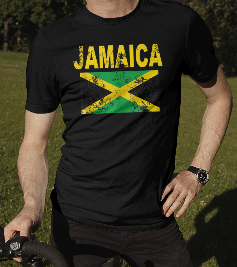 Jamaica Distressed Flag Cool Jamaican Flags T-Shirt