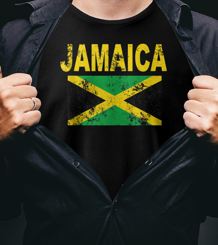 Jamaica Distressed Flag Cool Jamaican Flags T-Shirt
