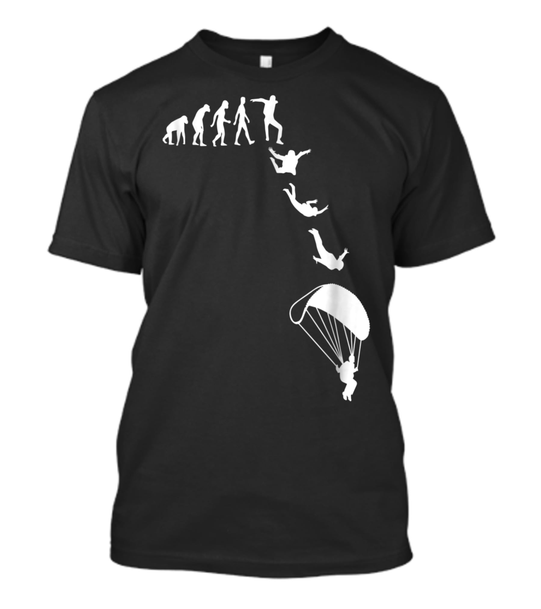 Funny Skydiving Skydiver Parachuting Evolution Of Man T-Shirt