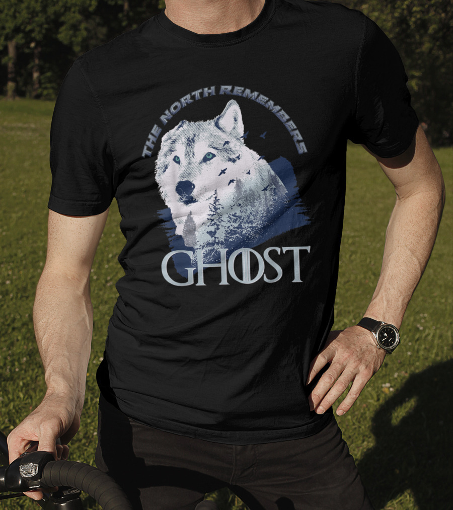 The North Remembers Ghost Lone Wolf In Forest Game Day Winning The Throne T-Shirt