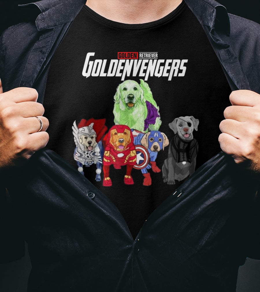 Goldenvengers Golden Retriever Avengers Dogs T-Shirt
