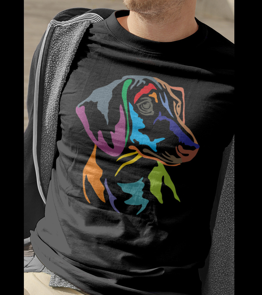 Colorful Happy German Dachshund Pop T-Shirt