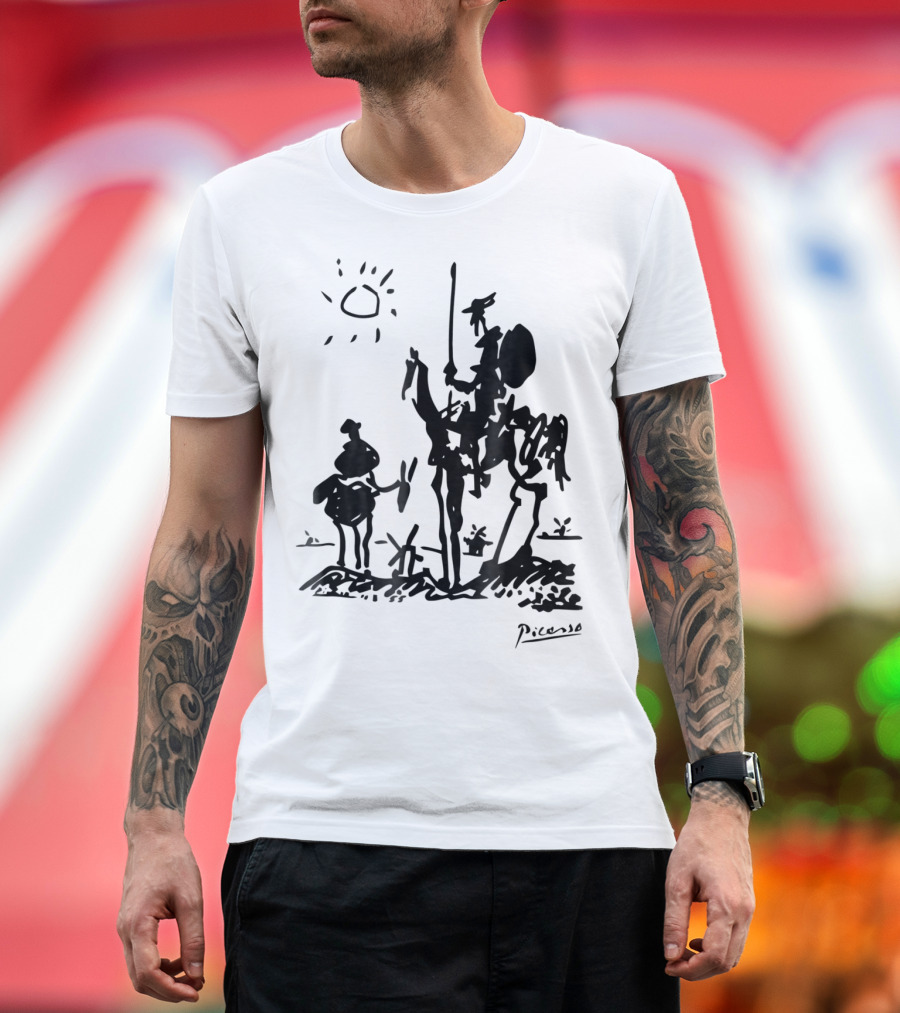 Picasso Don Quixote 1955 Sketch with Sun and Sancho Panza T-Shirt