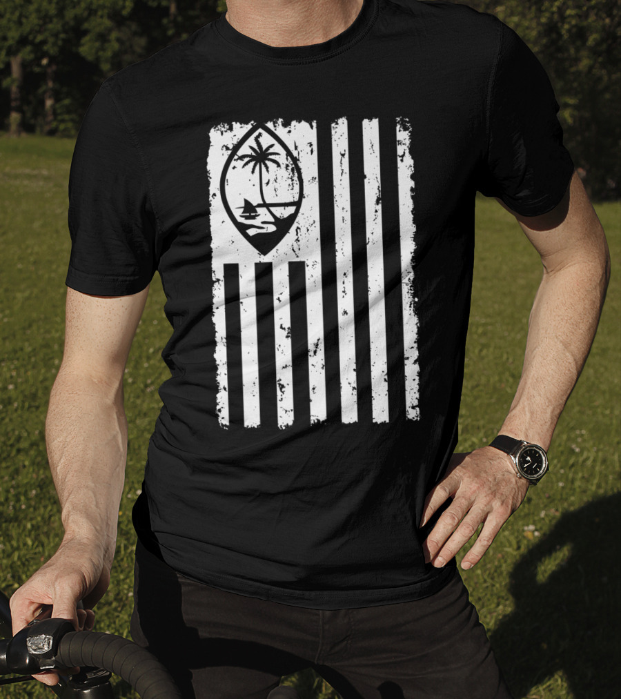 Guam Seal And American Flag T-Shirt