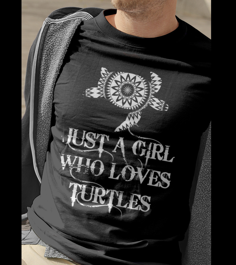 Just A Girl Who Loves Turtles Mandala Sea Turtle T-Shirt