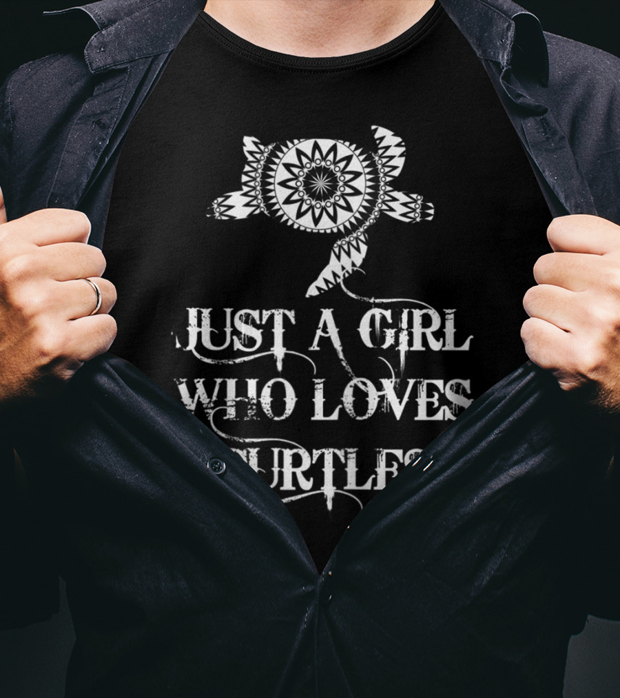 Just A Girl Who Loves Turtles Mandala Sea Turtle T-Shirt