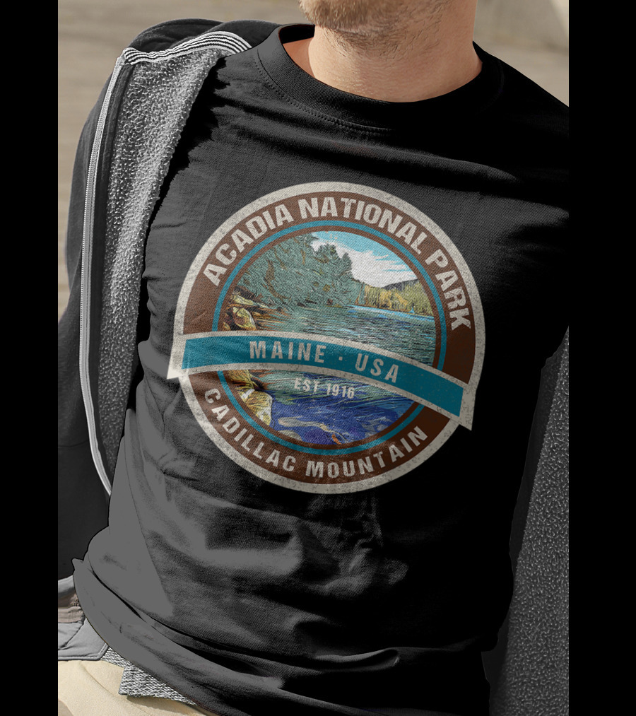 Acadia National Park Maine USA Cadillac Mountain Est 1916 T-Shirt