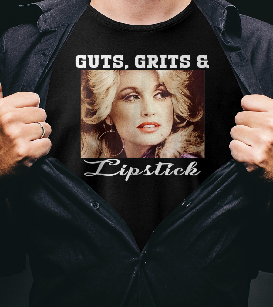 Guts Grits Lipstick Vintage Style Parton T-Shirt